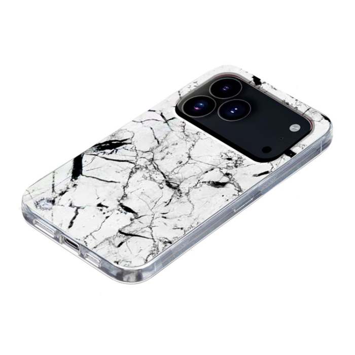 A-One Brand - iPhone 17 Pro Mobilskal Marble Pattern Printing Soft - Vit