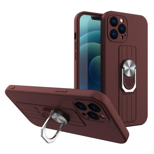 Ring Silicone Finger Grip Skal Galaxy S21 Ultra - Brun