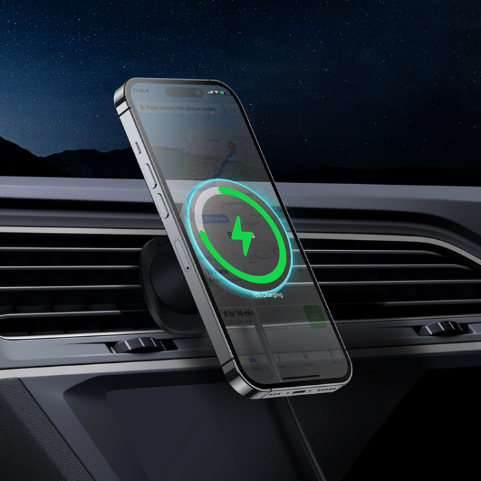 BASEUS - Baseus Magnetisk Bilhållare för iPhone med 15W Trådlös Laddare
