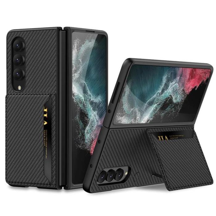 GKK - GKK Galaxy Z Fold 4 Skal Korthållare Kickstand - Carbon Fiber