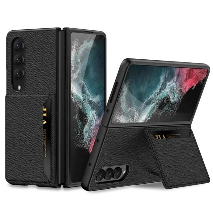 GKK - GKK Galaxy Z Fold 4 Skal Korthållare Kickstand - Cross Pattern