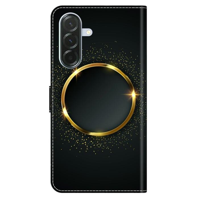 OEM - Samsung Galaxy A37 Plånboksfodral Konstläder Med Ställ - Guld Ring