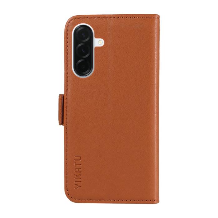 YIKATU - YIKATU Samsung Galaxy A37 Plånboksfodral Konstläder Ställ Skydd - Brun