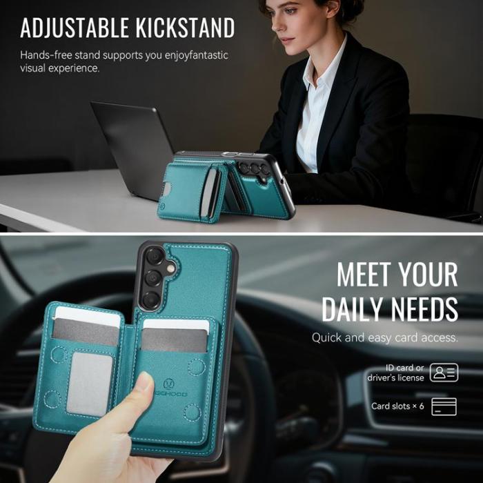 OEM - JEEHOOD Samsung Galaxy A15 5G Mobilskal KonstLäder - Blå