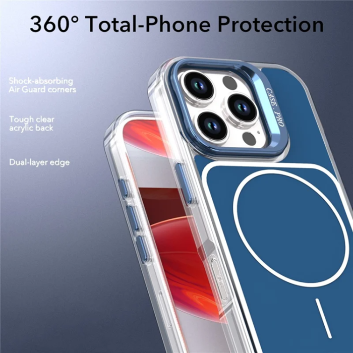 A-One Brand - iPhone 16 Pro Max Mobilskal MagSafe Lens Kickstand med Handrem