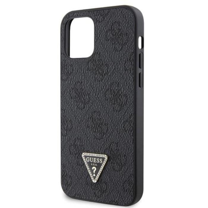Guess - Guess iPhone 12/12 Pro Mobilskal Crossbody Metall Logo - Svart