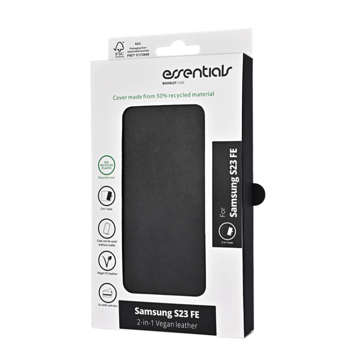 UTGATT1 - Essentials Galaxy S24 Plånboksfodral PU Detachable - Svart