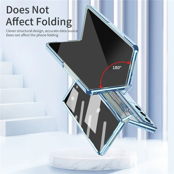 A-One Brand - Galaxy Z Fold7 Mobilskal Kickstand med Skärmskydd - Blå