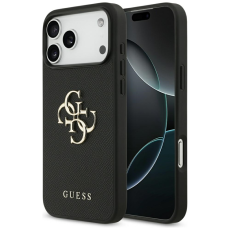 Guess - Guess iPhone 17 Pro Max Mobilskal Grained Classic Logo - Svart