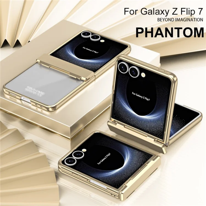 A-One Brand - Galaxy Z Flip 7 Mobilskal Electroplating med skärmskydd - Guld