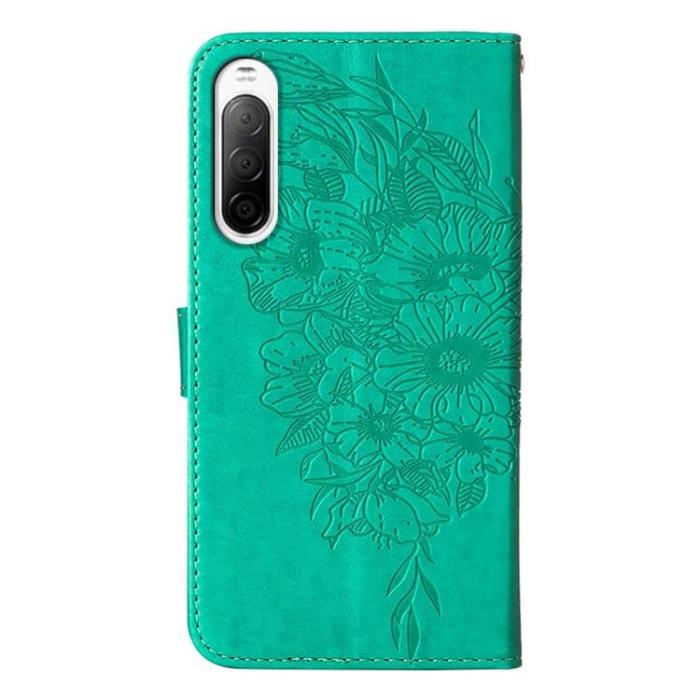 A-One Brand - Sony Xperia 10 IV Plånboksfodral Butterfly - Turkos