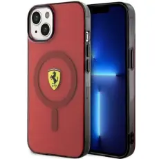 Ferrari - Ferrari iPhone 14 Mobilskal Magsafe Translucent - R&ouml;d