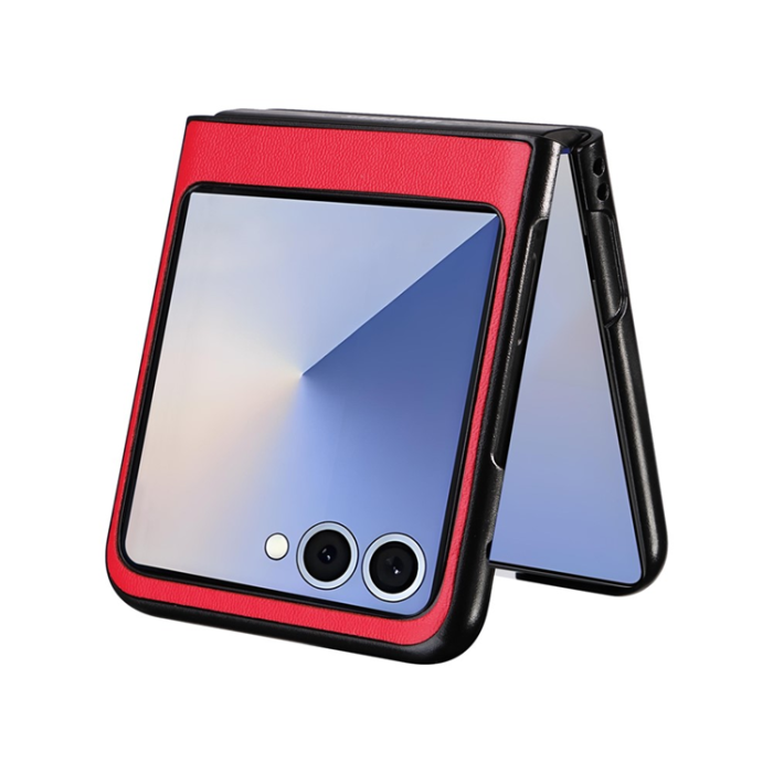 A-One Brand - Galaxy Z Flip 7 Mobilskal PU Läder Protective - Röd