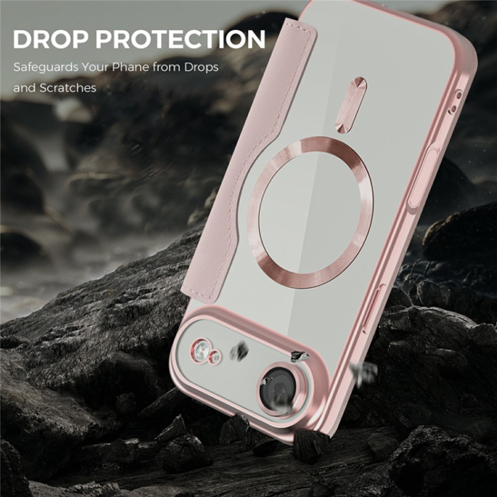 A-One Brand - iPhone 17 Air Plånboksfodral MagSafe RFID - Rosa