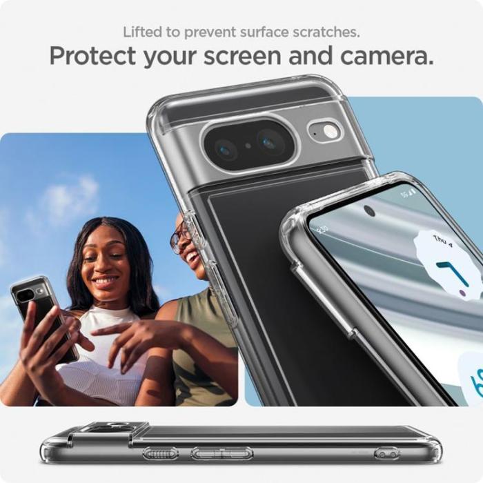 Spigen - Spigen Google Pixel 8 Mobilskal Ultra Hybird - Crystal Clear