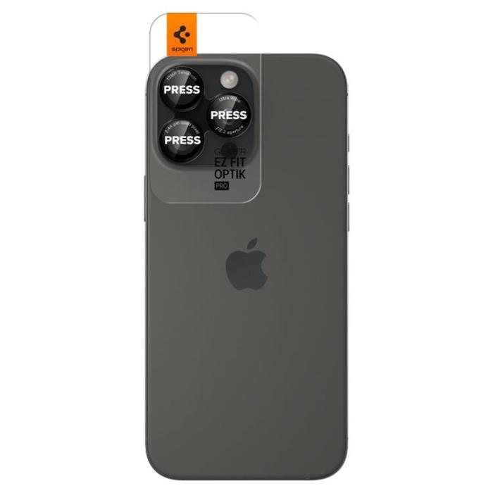 Spigen - [2-Pack] Spigen iPhone 16 Pro Max/16 Pro Linsskydd Härdat glas EZ FIT