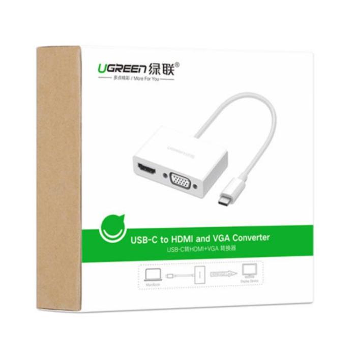Ugreen - Ugreen USB-C HDMI Till VGA - Vit