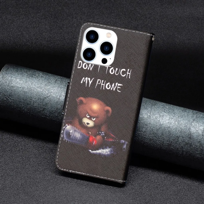 Taltech - iPhone 15 Pro Plånboksfodral - Dont Touch My Phone/Bear