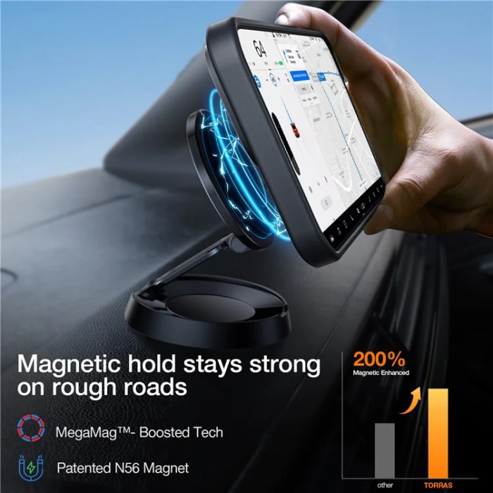 Torras - Torras iPhone 16 Pro Max Mobilskal Magsafe Kickstand - Svart