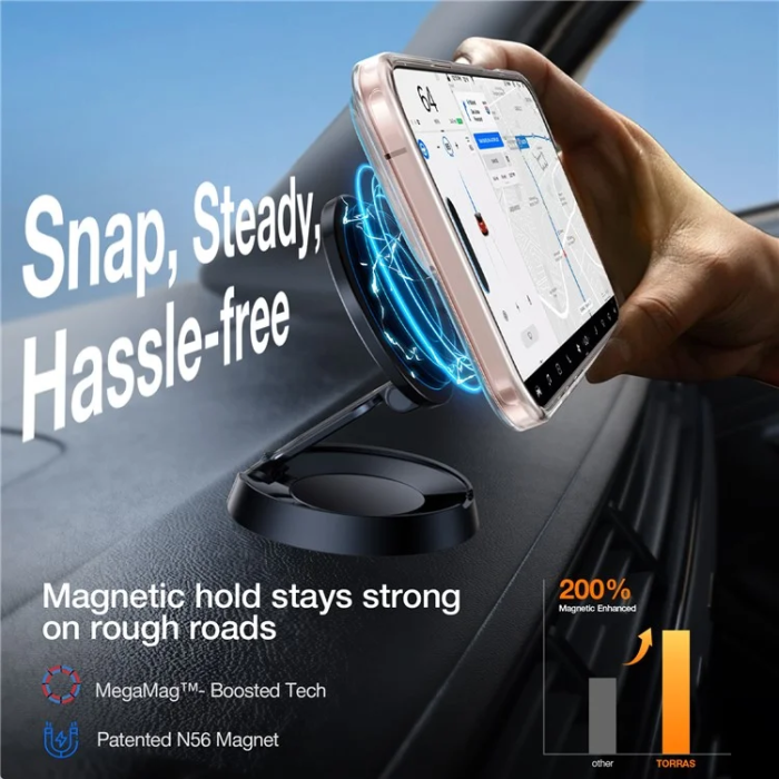 Torras - Torras iPhone 15 Pro Max Mobilskal Magsafe Kickstand - Transparent