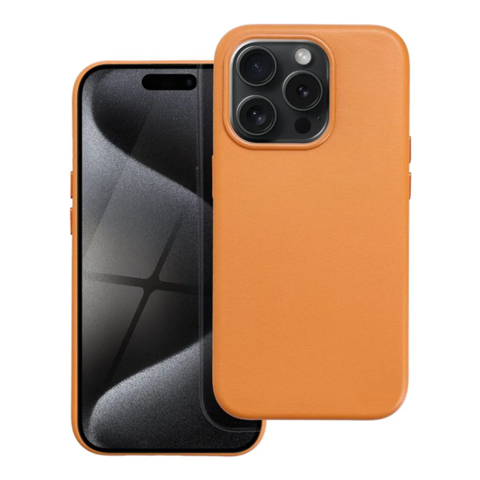 OEM - iPhone 15 Pro Max Mobilskal Magsafe Läder - Orange