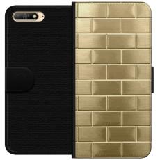 iSecrets - Pl&aring;nboksfodral till Huawei Y6 (2018) med Gyllene Murstenar