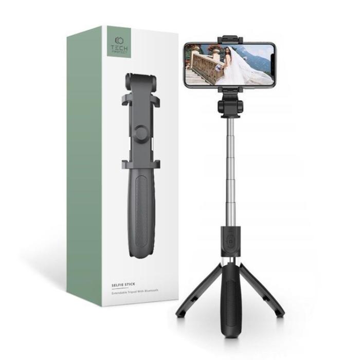 Tech-Protect - Trådlös Selfiestick Tripod L01S - Svart