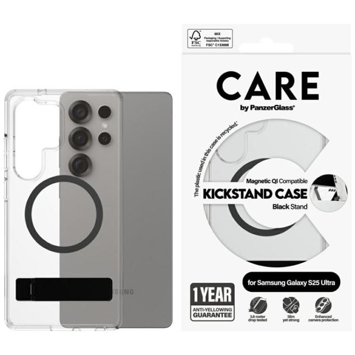 PanzerGlass - CARE By PanzerGlass Galaxy S25 Ultra Mobilskal MagSafe QI Kickstand - Svart
