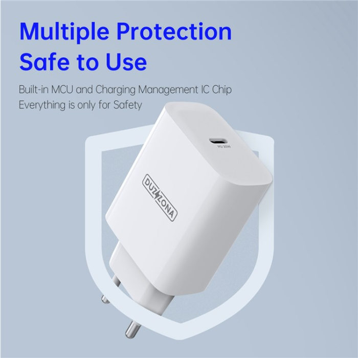 USAMS - DUZZONA Snabbladdare 20W USB-C EU T3 PD - Vit