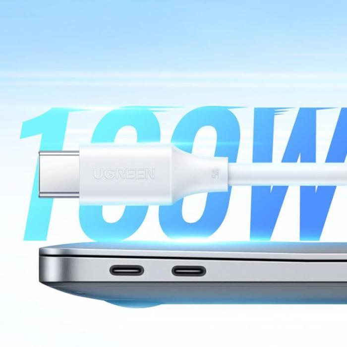 Ugreen - Ugreen US562 USB-C till USB-C kabel PD 100W 2m - Vit
