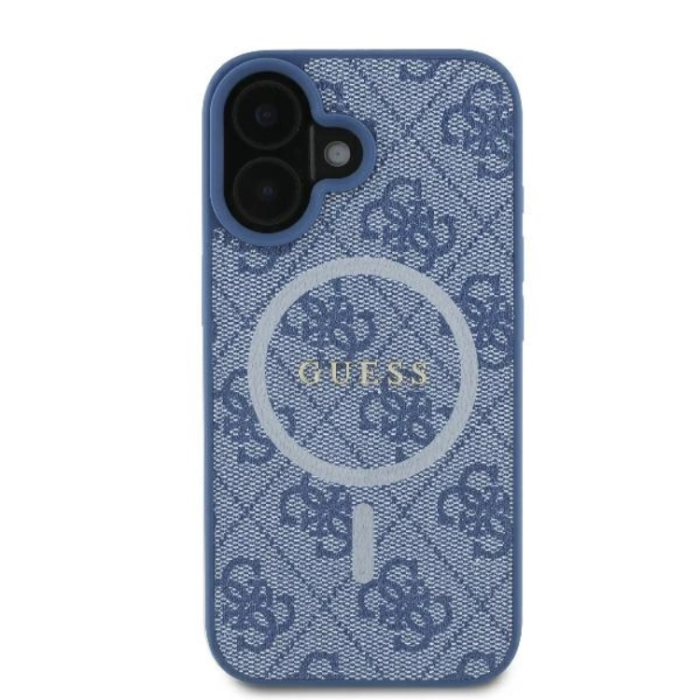 Guess - Guess iPhone 16 Mobilskal Magsafe 4G Ring Classic Logo - Blå