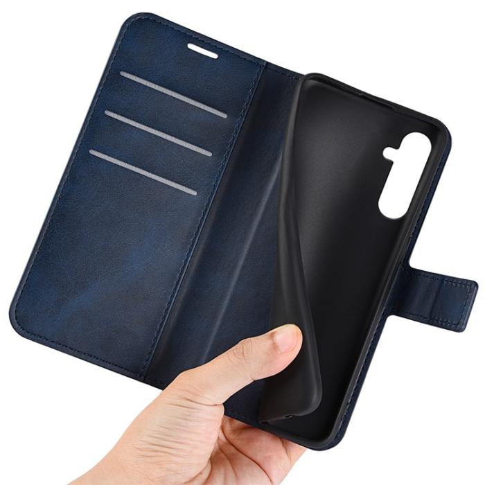 A-One Brand - Galaxy A34 5G Plånboksfodral Calf Flip Folio - Blå