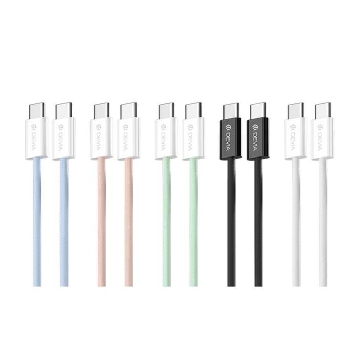 Devia - Devia USB-C Till USB-C 60W Kabel 3A 1m Smart EC325 PD - Blå