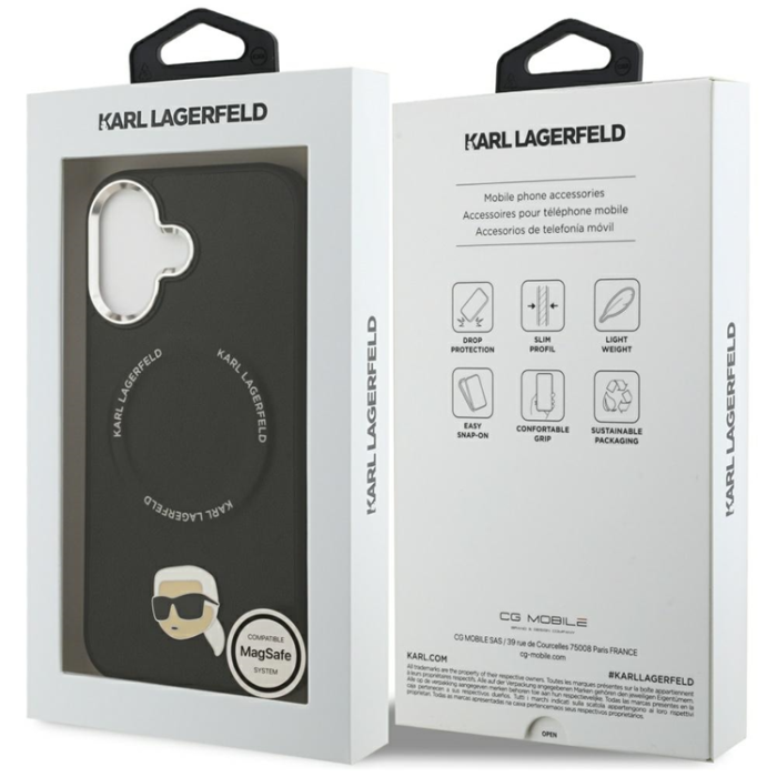 KARL LAGERFELD - Karl Lagerfeld iPhone 17 Mobilskal MagSafe Karl Pin - Svart