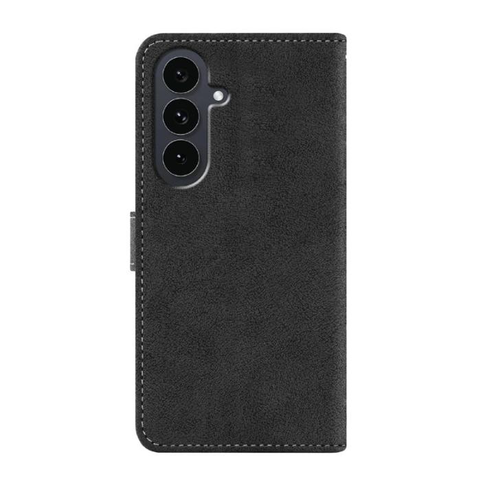 OEM - Samsung Galaxy S26 Plånboksfodral Retro Konstläder - Svart