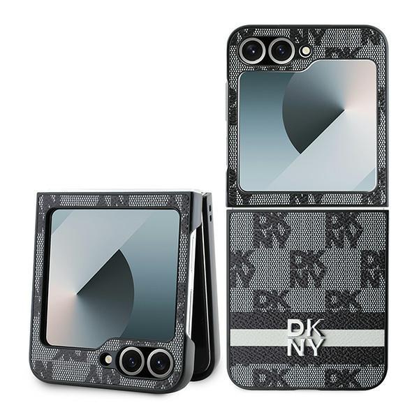 DKNY Mobilskal till Galaxy Z Flip 6 Chequered Pattern Printed Stripes - Svart | 2353 | AlltMobil