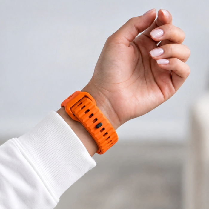 Tech-Protect - Tech-Protect Armband För Apple Watch (44/45/46/49mm) Silikon Line - Orange