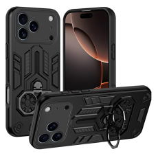 A-One Brand - iPhone 17 Pro Max Mobilskal Ringhållare Kickstand - Svart