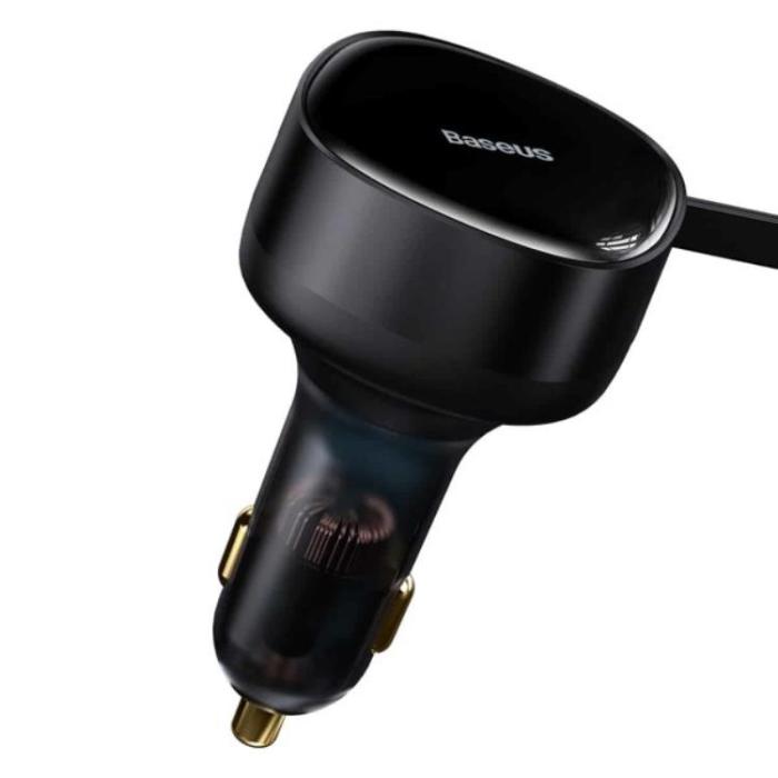 BASEUS - Baseus Billaddare 2x USB-C - Svart