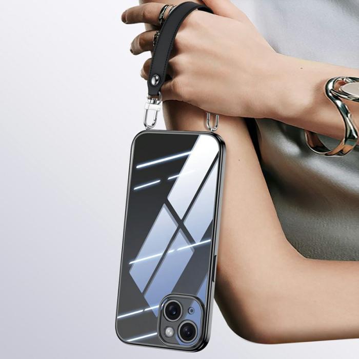 SULADA - SULADA Mobilskal till iPhone 14 Electroplating Ultra Clear TPU - Svart
