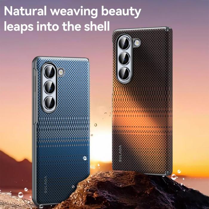 SULADA - SULADA Mobilskal till Galaxy Z Fold5 5G Shockproof Hård PC Sunset Orange