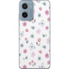 iSecrets - Mobilskal till Motorola Moto E15 med Blommor och fj&auml;rillar