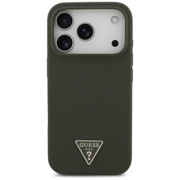 Guess - Guess iPhone 17 Pro Mobilskal MagSafe Silikon Triangle Logo - Khaki