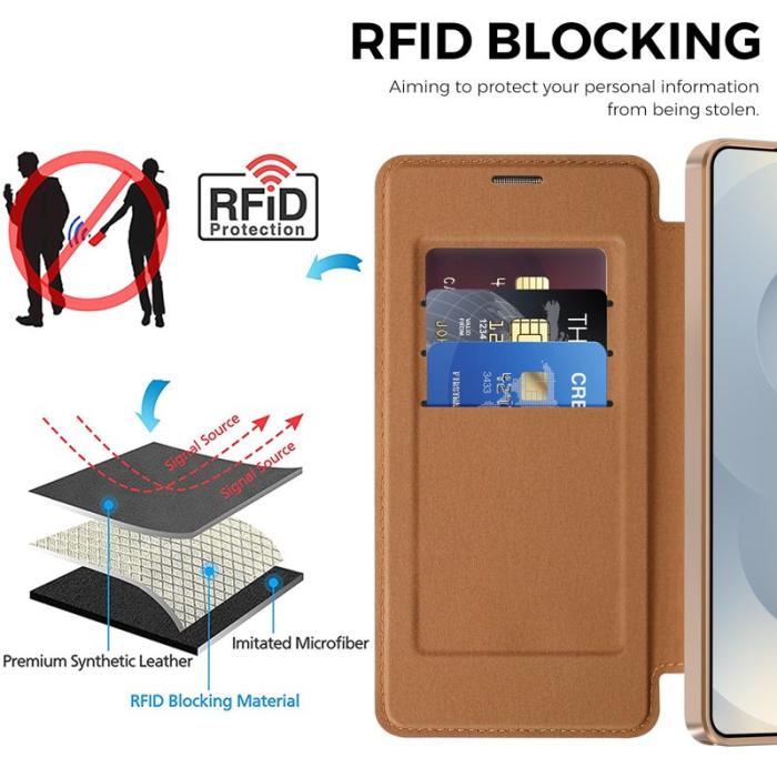 OEM - Mobilfodral för Samsung Galaxy S26 Ultra Magnetiskt Konstläder - Brun