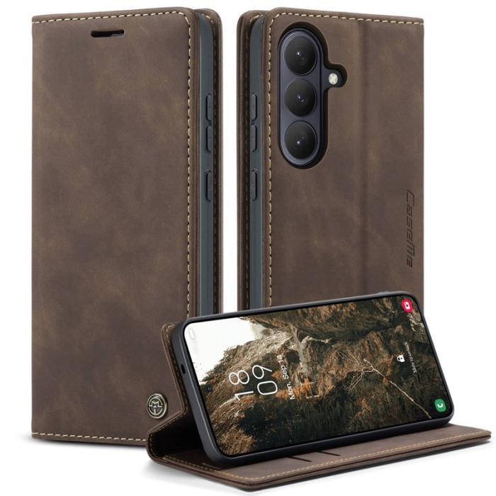 Caseme - CaseMe Plånboksfodral för Samsung Galaxy S26 Konstläder Ställ - Kaffe