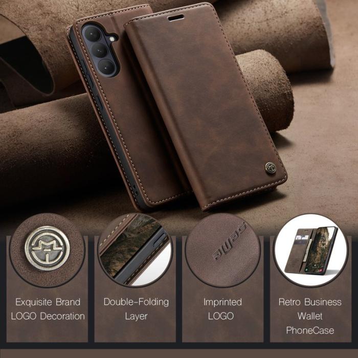 Caseme - CaseMe Plånboksfodral för Samsung Galaxy S26 Konstläder Ställ - Kaffe