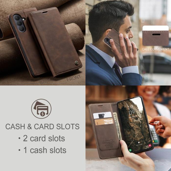 Caseme - CaseMe Plånboksfodral för Samsung Galaxy S26 Konstläder Ställ - Kaffe