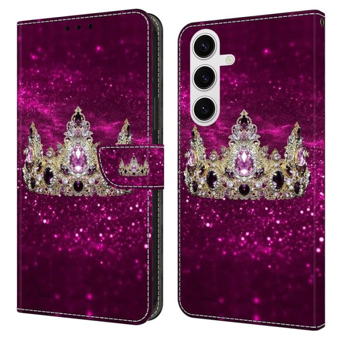 OEM - Plånboksfodral för Samsung Galaxy S26 Konstläder Ställ - Lila Diamantkrone