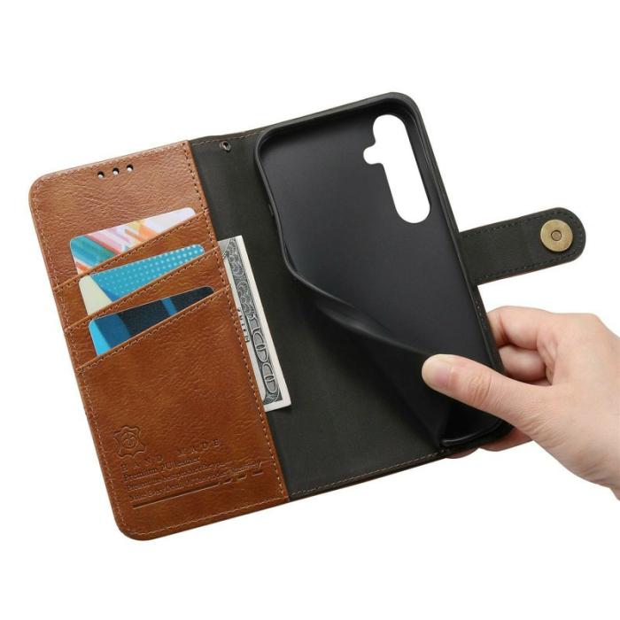 OEM - Mobilfodral för Samsung Galaxy S26 TPU + Konstläder - Brun