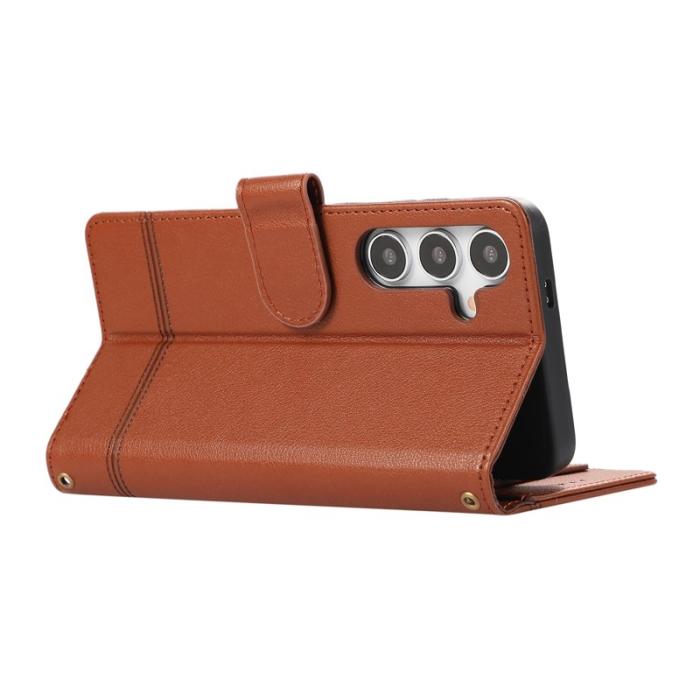 OEM - Mobilfodral för Samsung Galaxy S26 TKonstläder Flip - Brun